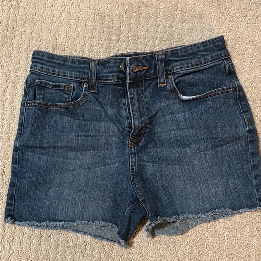 GAP Blue Jean Shorts with Frayed Hem